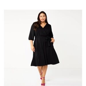 Plus Size Black Draper James Knit Wrap Dress SIZE XXL NWT